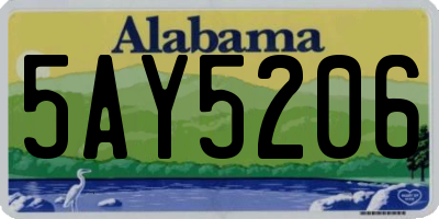 AL license plate 5AY5206