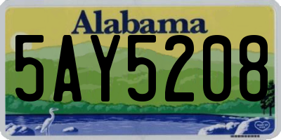 AL license plate 5AY5208