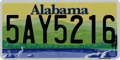 AL license plate 5AY5216