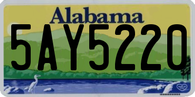 AL license plate 5AY5220