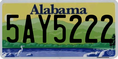 AL license plate 5AY5222