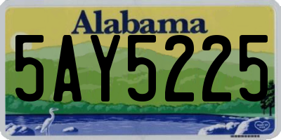 AL license plate 5AY5225