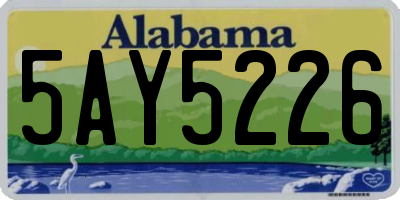 AL license plate 5AY5226