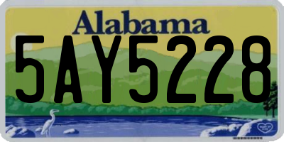 AL license plate 5AY5228