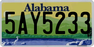 AL license plate 5AY5233