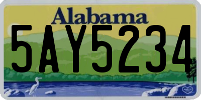 AL license plate 5AY5234