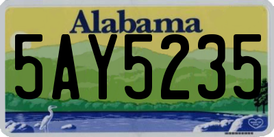 AL license plate 5AY5235