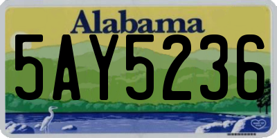 AL license plate 5AY5236