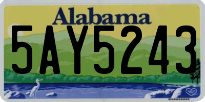 AL license plate 5AY5243