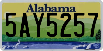AL license plate 5AY5257