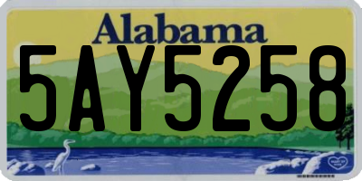 AL license plate 5AY5258