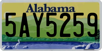 AL license plate 5AY5259