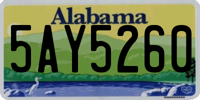 AL license plate 5AY5260