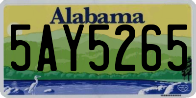 AL license plate 5AY5265