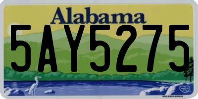 AL license plate 5AY5275