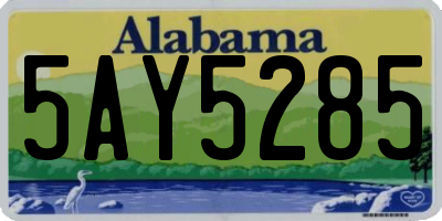 AL license plate 5AY5285