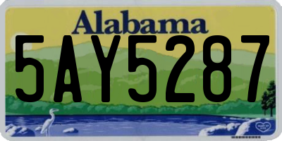 AL license plate 5AY5287