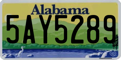 AL license plate 5AY5289