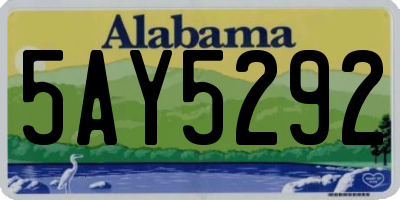 AL license plate 5AY5292