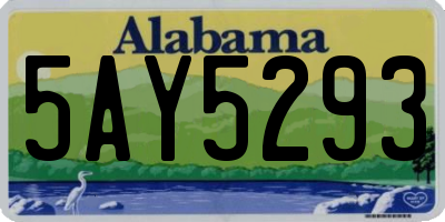 AL license plate 5AY5293