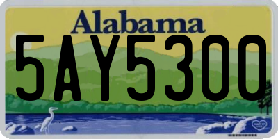 AL license plate 5AY5300