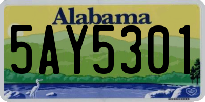 AL license plate 5AY5301