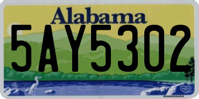 AL license plate 5AY5302