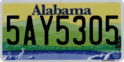 AL license plate 5AY5305
