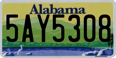 AL license plate 5AY5308
