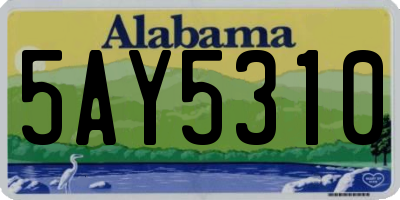 AL license plate 5AY5310