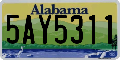 AL license plate 5AY5311