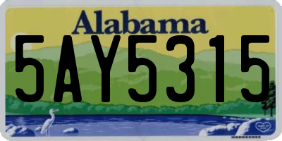 AL license plate 5AY5315