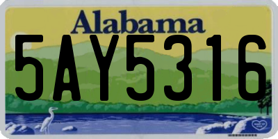 AL license plate 5AY5316