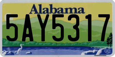 AL license plate 5AY5317