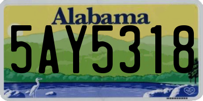 AL license plate 5AY5318