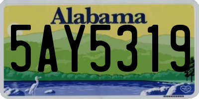 AL license plate 5AY5319