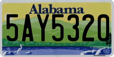 AL license plate 5AY5320