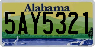 AL license plate 5AY5321