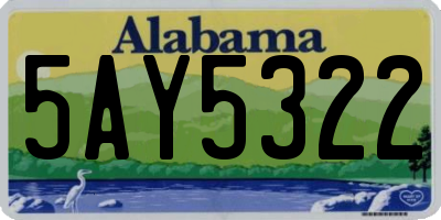 AL license plate 5AY5322