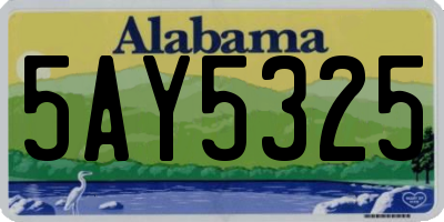 AL license plate 5AY5325