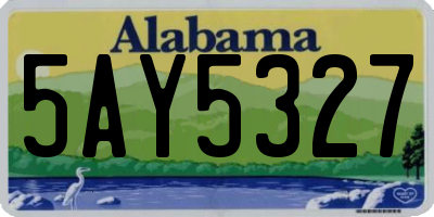 AL license plate 5AY5327