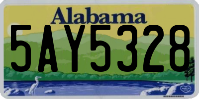 AL license plate 5AY5328