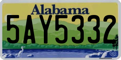 AL license plate 5AY5332