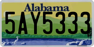 AL license plate 5AY5333