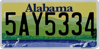 AL license plate 5AY5334