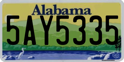 AL license plate 5AY5335