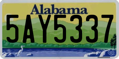 AL license plate 5AY5337