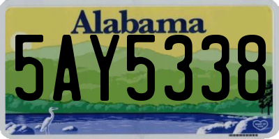 AL license plate 5AY5338