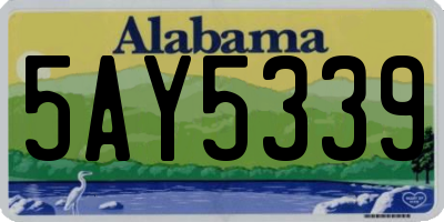AL license plate 5AY5339