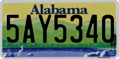 AL license plate 5AY5340